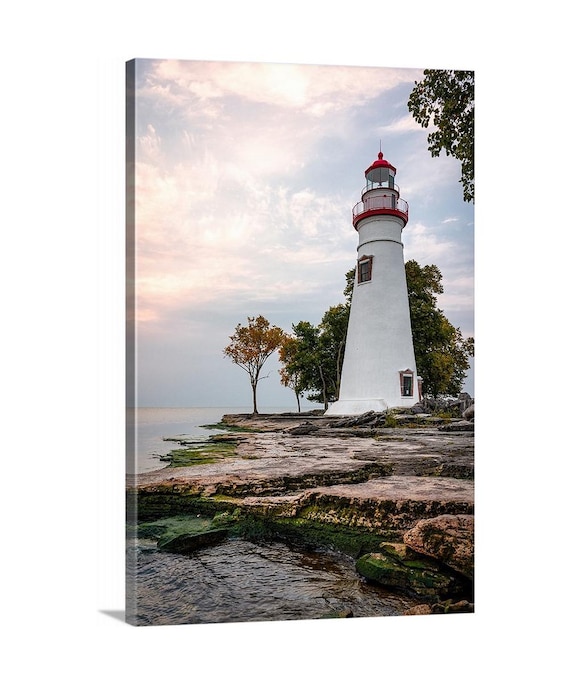 Marblehead Lighthouse Canvas - Ready to Hang | Lighthouse Wall Art | Beach Wall Art | Coastal Prints | Seascape | Lake Erie | Port Clinton