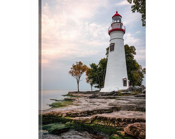 Marblehead Lighthouse Canvas - Ready to Hang | Lighthouse Wall Art | Beach Wall Art | Coastal Prints | Seascape | Lake Erie | Port Clinton