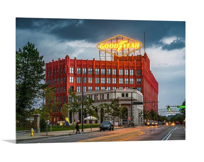 Goodyear Sign - Akron, Ohio | Akron Wall Art | Akron Decor | Street Photography | Ohio Prints | Fine Art Ohio | Ohio Canvas | Akron Art