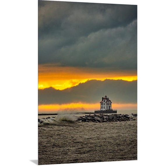 Stormy Sunset at Lorain Harbor Lighthouse - Lorain, Ohio