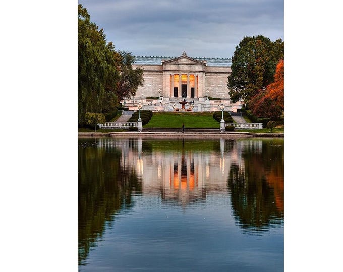 Cleveland Museum of Art | Cleveland Photo | Cleveland Wall Art | Architecture | Reflection Wall Decor | Ohio | Autumn | Foliage | Canvas