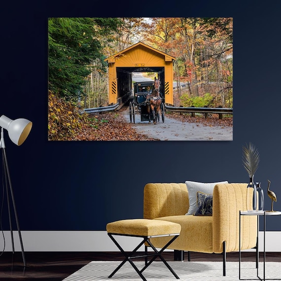 Autumn in Ohio Amish Country - Windsor Mills Covered Bridge, Ohio