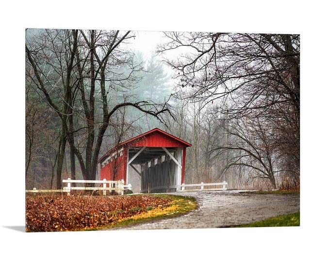 Everett Covered Bridge |  Cuyahoga Valley National Park | Ohio | Farm Print | Bridge Photo | Bridge Art | Akron | Old Bridge Wall Decor