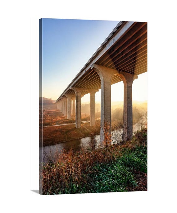 Cuyahoga Valley National Park I80 Bridge Canvas - Ready to Hang | CVNP | Ohio Art | Ohio Nature | Architecture Art