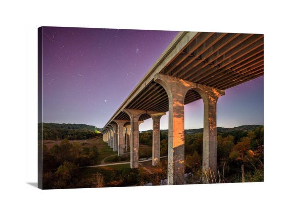 Starry Night Canvas (Ready to Hang) | Cuyahoga Valley National Park | NPS | Ohio | Architecture Art | Peninsula | Milky Way