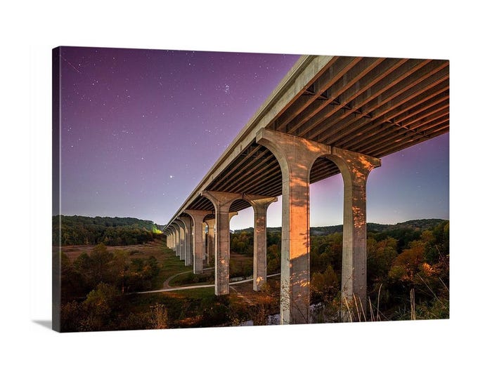 Starry Night Canvas (Ready to Hang) | Cuyahoga Valley National Park | NPS | Ohio | Architecture Art | Peninsula | Milky Way