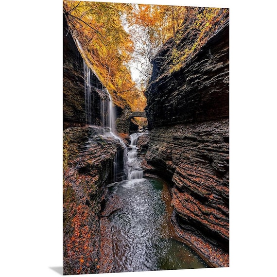 Watkins Glen - New York | Waterfall | New York Art | New York Prints | Waterfall Photography | New York Home Decor | Hiking Art | Autumn Art