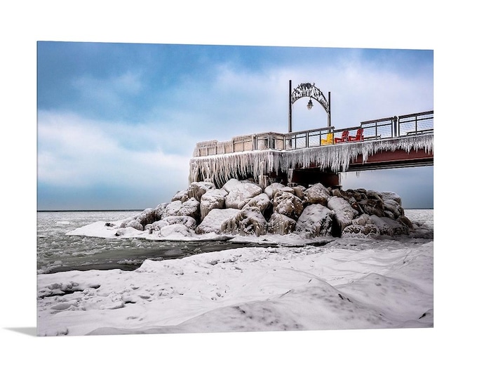Euclid Beach Pier | Cleveland, Ohio | Lake Erie | Great Lakes | Winter Landscape | Winter Wall Decor | Gift for Her | Ohio Winter