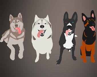 Customized Cartoon Pet Vector | Digital Pet Portrait | Cartoon Portrait | Custom Pet Portrait | Pet Vector | Pet Portrait Custom