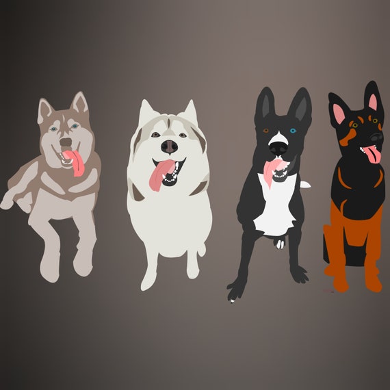 Customized Cartoon Pet Vector | Digital Pet Portrait | Cartoon Portrait | Custom Pet Portrait | Pet Vector | Pet Portrait Custom