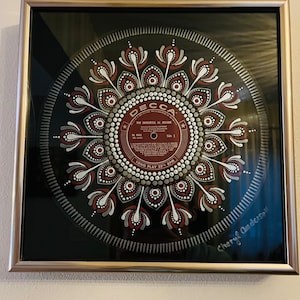 Upcycled mandala dot painted vinyl album - Al Jolson