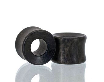 Ebony Wood Concave Tunnels (pair)