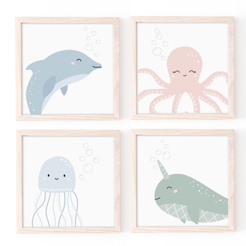 Sea Life Printable Wall Art Set of 2 Under the Sea Nursery - Etsy