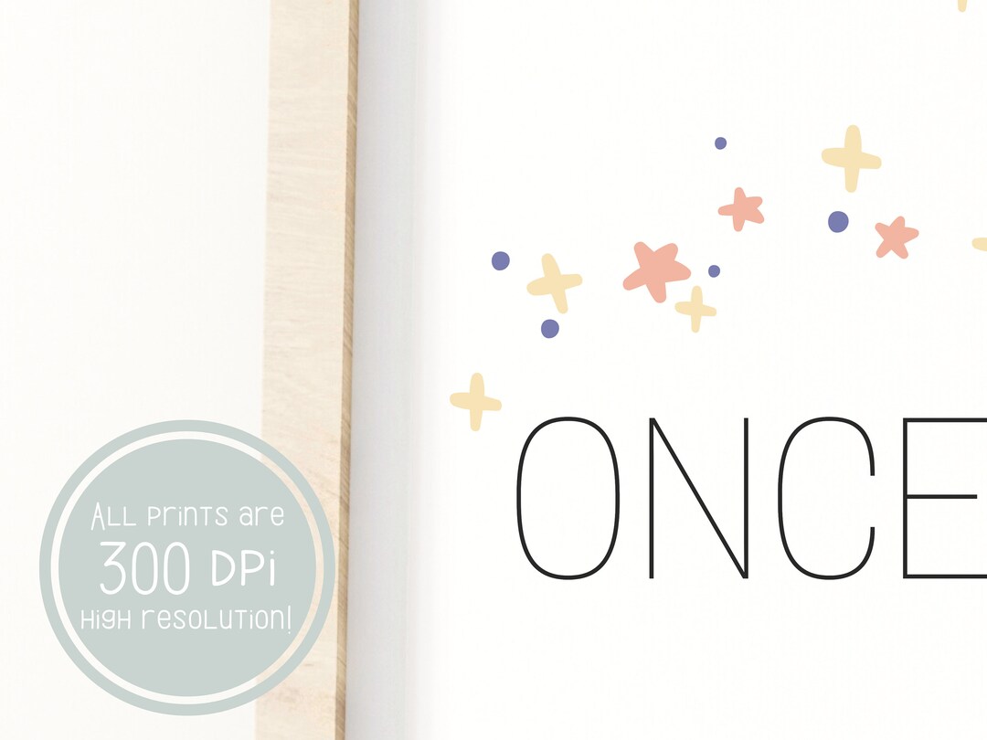 Once Upon A Time Printable Wall Art, Black Font, Kids Room Decor ...