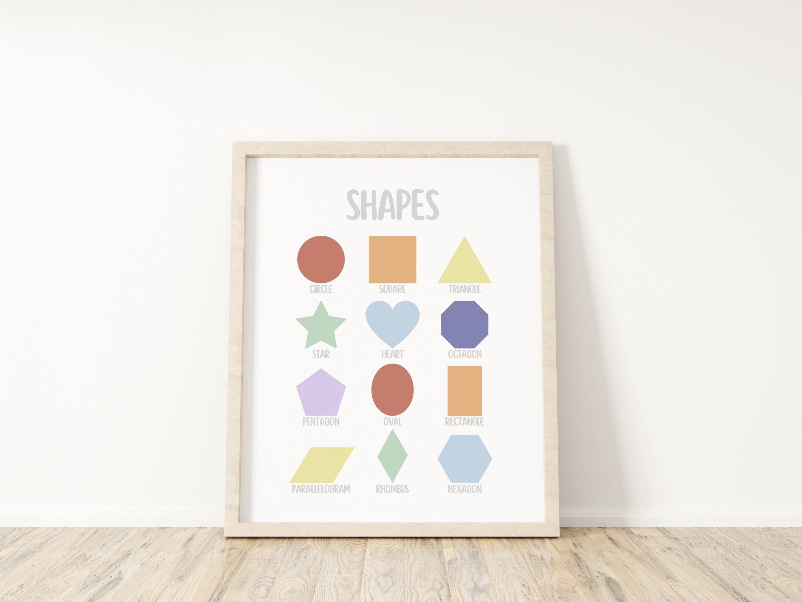 Regenbogen Formen Poster für Kinder, Lerndruck, Homeschool-Ressourcen, Inspo-Poster für Klassenzimmer, Form-Poster, digitaler Download