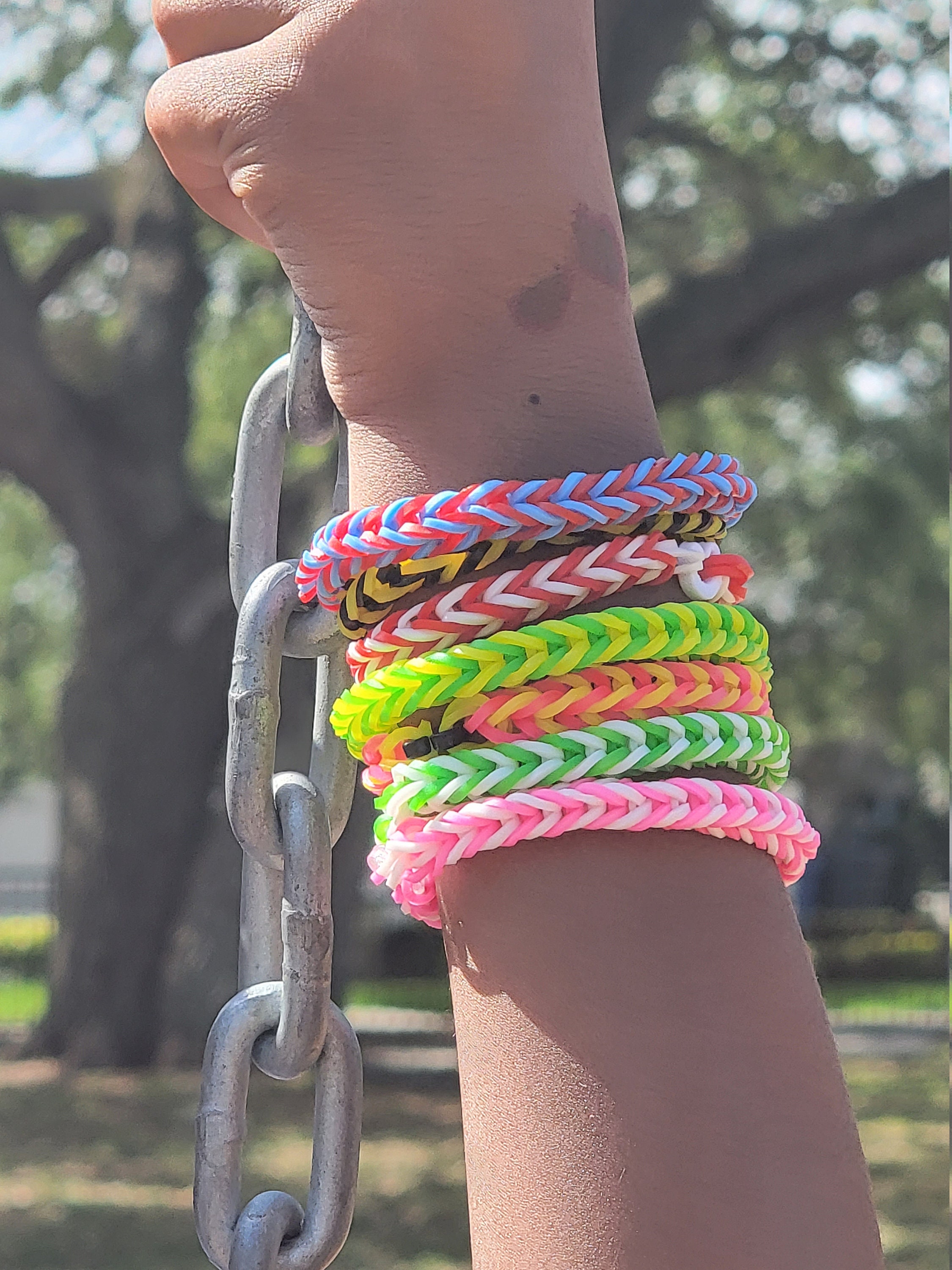 Novelty Rubber Wristbands Silicone Mens Braided Bracelet Colorful Bracelet  | eBay