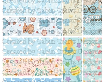 New Baby Pen Wrap Bundle, Colorful Epoxy Pen Wrap Design, Waterslide Glitter Pen Wrap Design, Instant Digital Download Files, PNG JPG