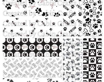 Paw Prints Pen Wrap Bundle, Colorful Epoxy Pen Wrap Design, Waterslide Glitter Pen Wrap Design, Instant Digital Download Files, PNG JPG