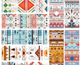 Aztec Pen Wrap Bundle, Colorful Epoxy Pen Wrap Design, Waterslide Glitter Pen Wrap Design, Instant Digital Download Files, PNG JPG