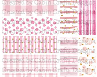 Watercolor Pink Pen Wrap Bundle, Colorful Epoxy Pen Wrap Design, Waterslide Glitter Pen Wrap Design, Instant Digital Download Files, PNG JPG
