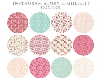 Romantic Valentine Instagram Highlight Covers, Valentine Story Icons (Digital Illustrations, PNG JPG)