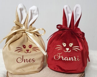 Ostertasche, Osterbeutel, Osterkörbchen, personalisiert, Ostern, Geschenk mit Namen, Tasche mit Ohren,