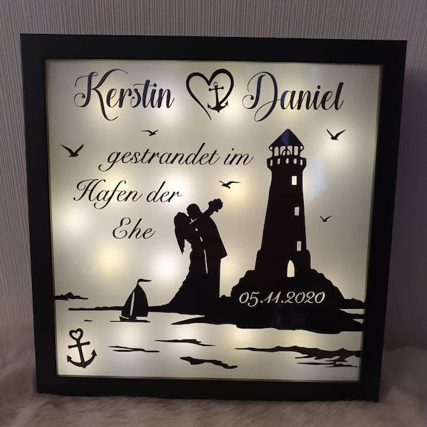 Beleuchteter bilderrahmen hochzeit Etsy.de