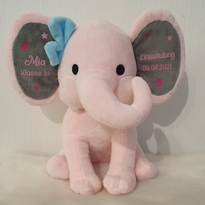 Personalisierter Elefant, Plüschtier, Geschenk zur Geburt, Kuscheltier zur Taufe, Einschulung Bild 5