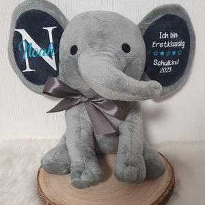 Personalisierter Elefant, Plüschtier, Geschenk zur Geburt, Kuscheltier zur Taufe, Einschulung Bild 6