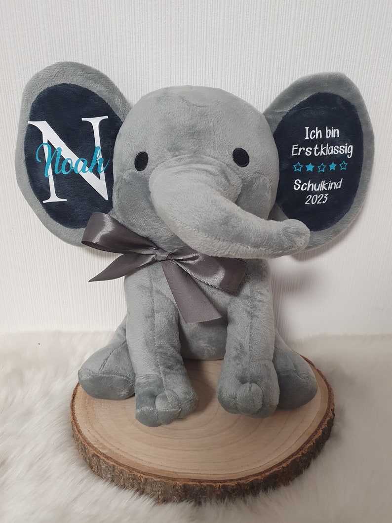 Personalisierter Elefant, Plüschtier, Geschenk zur Geburt, Kuscheltier zur Taufe, Einschulung Bild 6