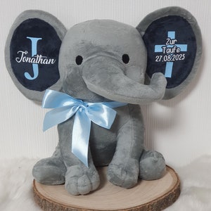 Personalisierter Elefant, Plüschtier, Geschenk zur Geburt, Kuscheltier zur Taufe, Einschulung Bild 3