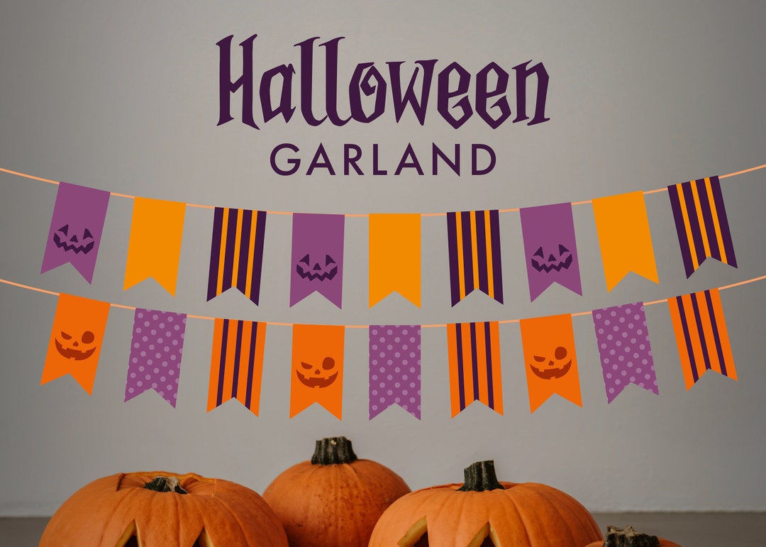Halloween Paper Garland | Digital Printable Halloween Party Decoration ...