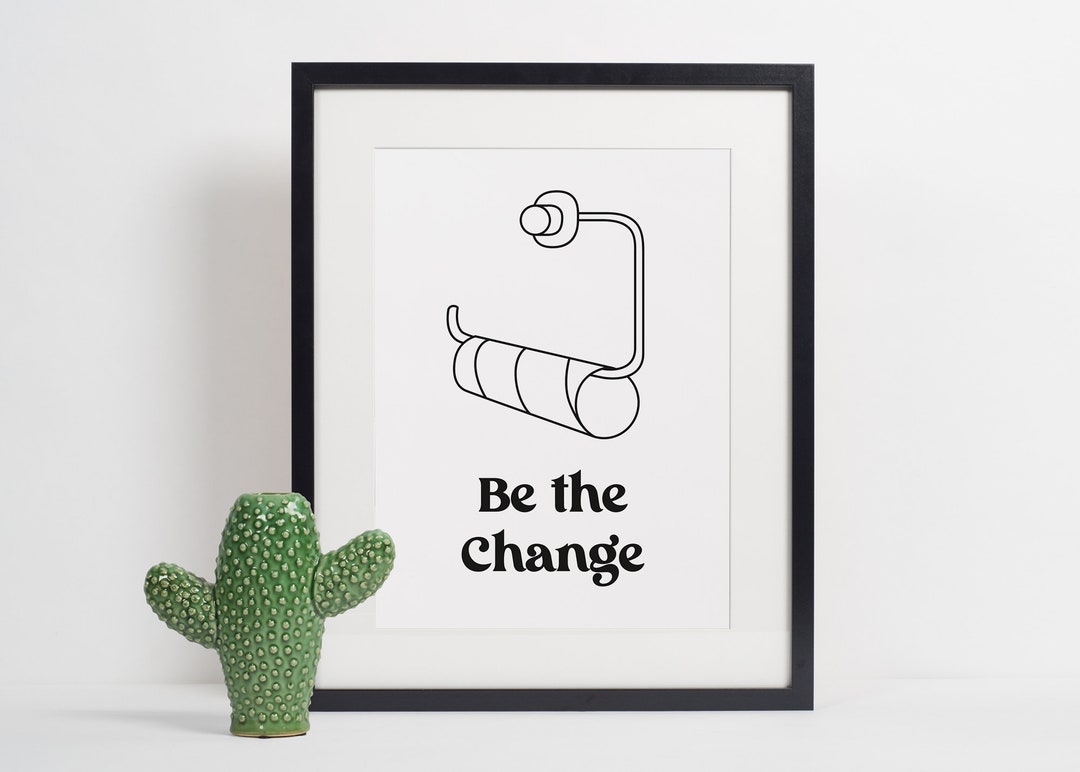 Funny Guest Toilet Poster Empty Toilet Paper Roll Bathroom Image