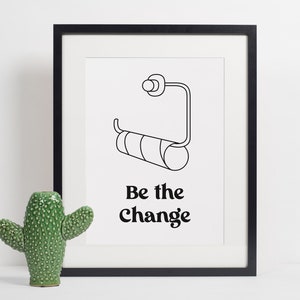 Funny Guest Toilet Poster Empty Toilet Paper Roll | Bathroom Image Minimalist | Replace Toilet Paper Reminder | Digital Download