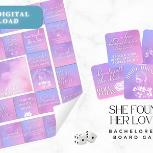 She Found Her Lover Themed Bachelorette Digital Download Drinking Board Game