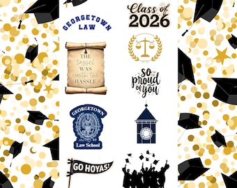Georgetown Class of 2026 Graduation Stickers | 100% Waterproof