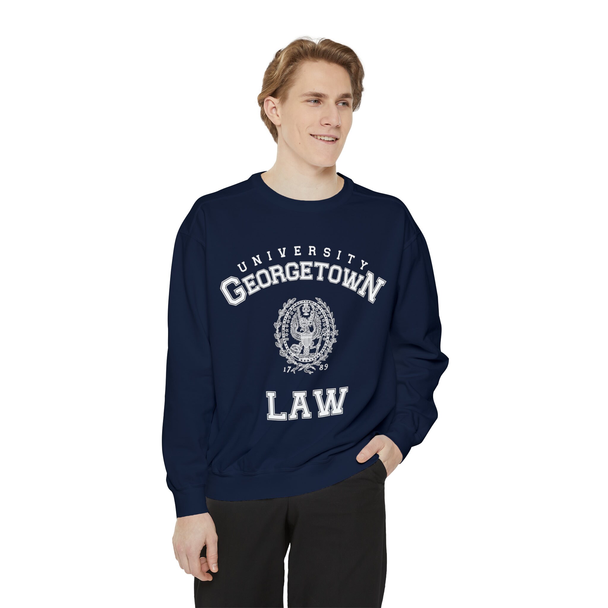 Georgetown Law Unisex Garment dyed Sweatshirt Etsy