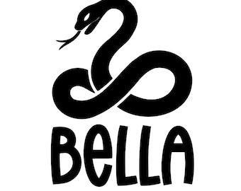 Calcomanía de vinilo con nombre personalizado de serpiente - Decoración personalizada para recintos
