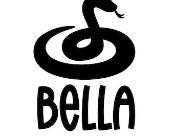 Calcomanía de vinilo con nombre personalizado de serpiente - Decoración personalizada para recintos