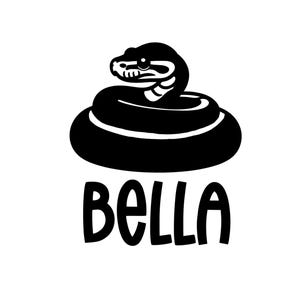 Ball Python Pinstripe silhouette Name Vinyl Decal - Custom Personalized Enclosure Decor