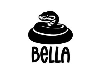 Ball Python Pinstripe silhouette Name Vinyl Decal - Custom Personalized Enclosure Decor