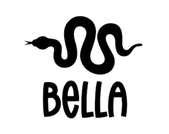 Calcomanía de vinilo con nombre de serpiente - Decoración personalizada para recintos
