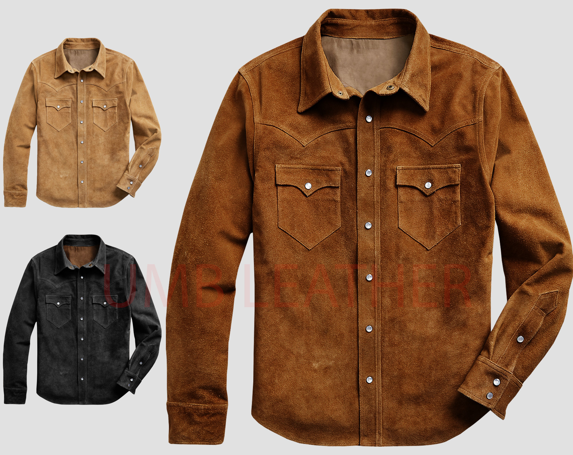 Leather Shirt Jacket - Etsy