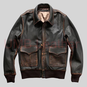 Military Bomber Navy BROWN Series - Men\'s Leather Size Etsy Signature Flight G-1 TOP Official U.S. GUN Jacket 6XL