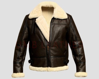 Authentic British Handmade Sheepskin Leather Pilot Jacket - Etsy