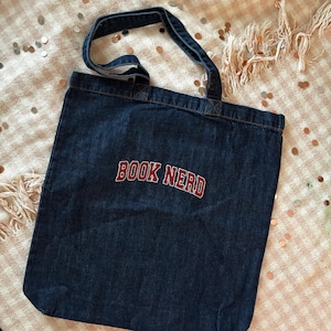 Book Nerd Denim Tote