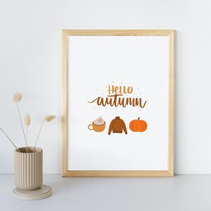 Autumn Print, Autumn Decor, Digital Print, Pumpkin Print, Fall wall art