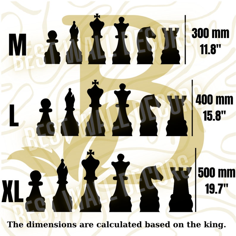 Chess Wall Decor Set Chess Pieces Wood Wall Art Chess Wall Etsy