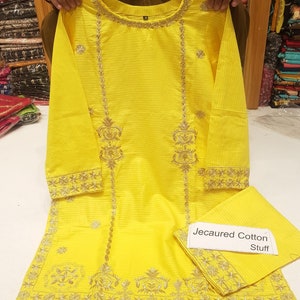 Yellow Color Salwar Kameez Dress Read Made Pakistani Indian Ethnic Party Wear Beautiful Salwar kameez Suits