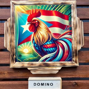Puerto Rican Gallo Mini Domino Table (with dominoes)